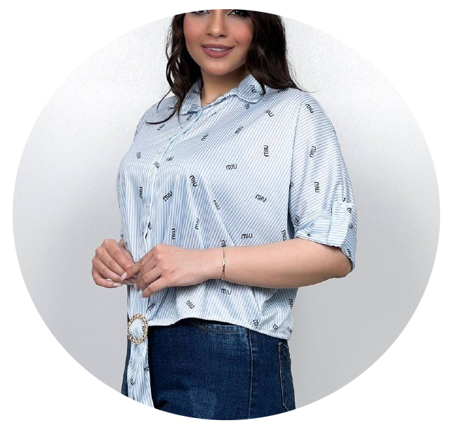 شومیز چاپی گره ای زنانه | جنس پری صابونی شیشه‌ای | پوشاک شیکا